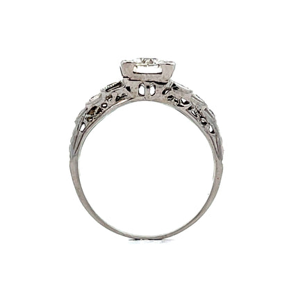 .97 Vintage Art Deco Diamond Engagement Ring in 14k
