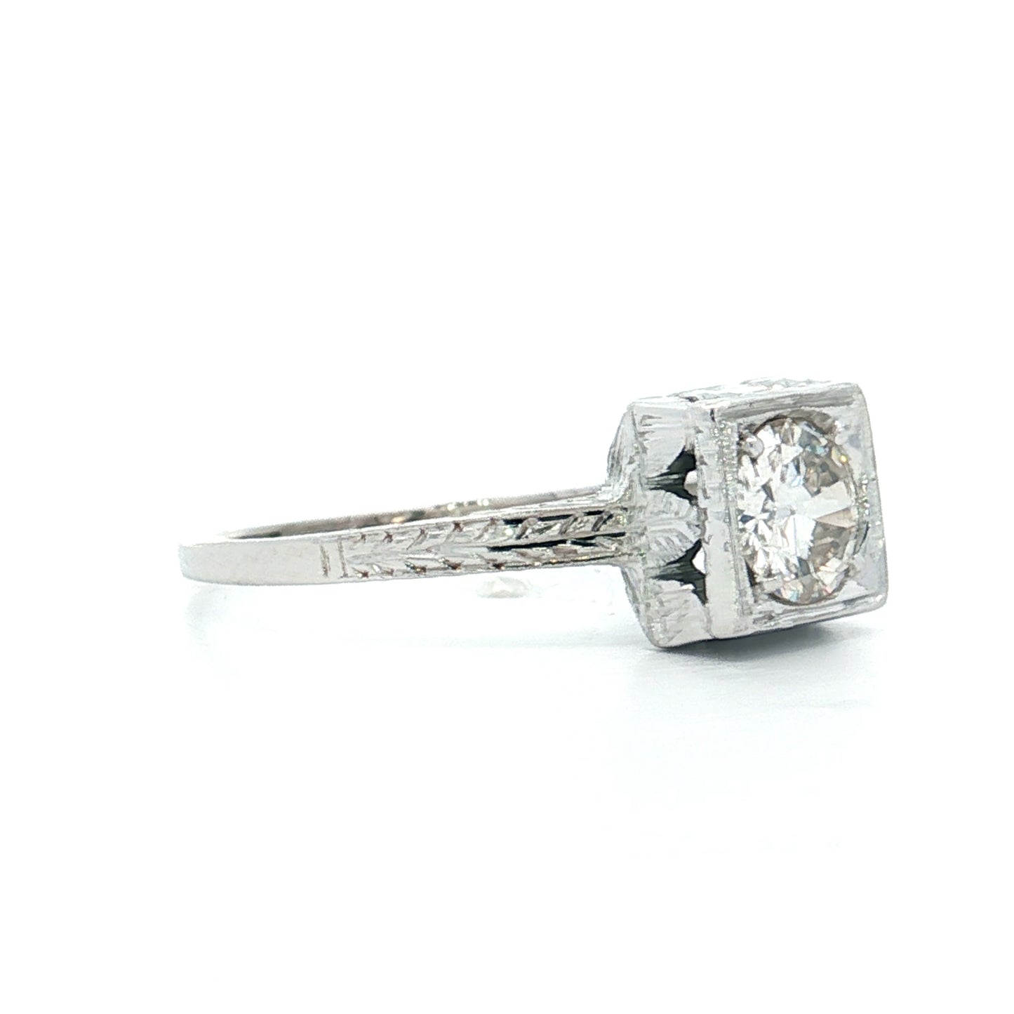 .64 Vintage Deco Diamond Engagement Ring 18k