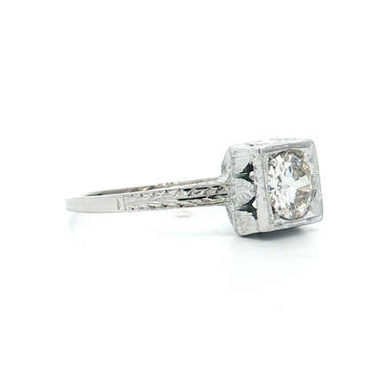 .64 Vintage Deco Diamond Engagement Ring 18k