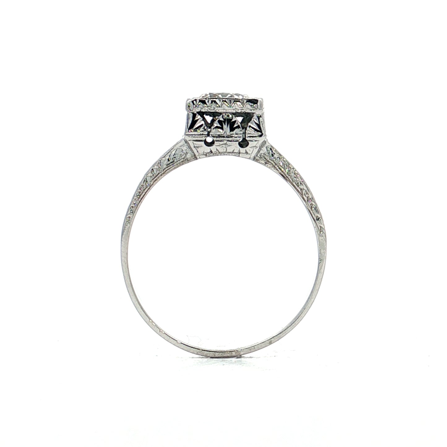 .64 Vintage Deco Diamond Engagement Ring 18k