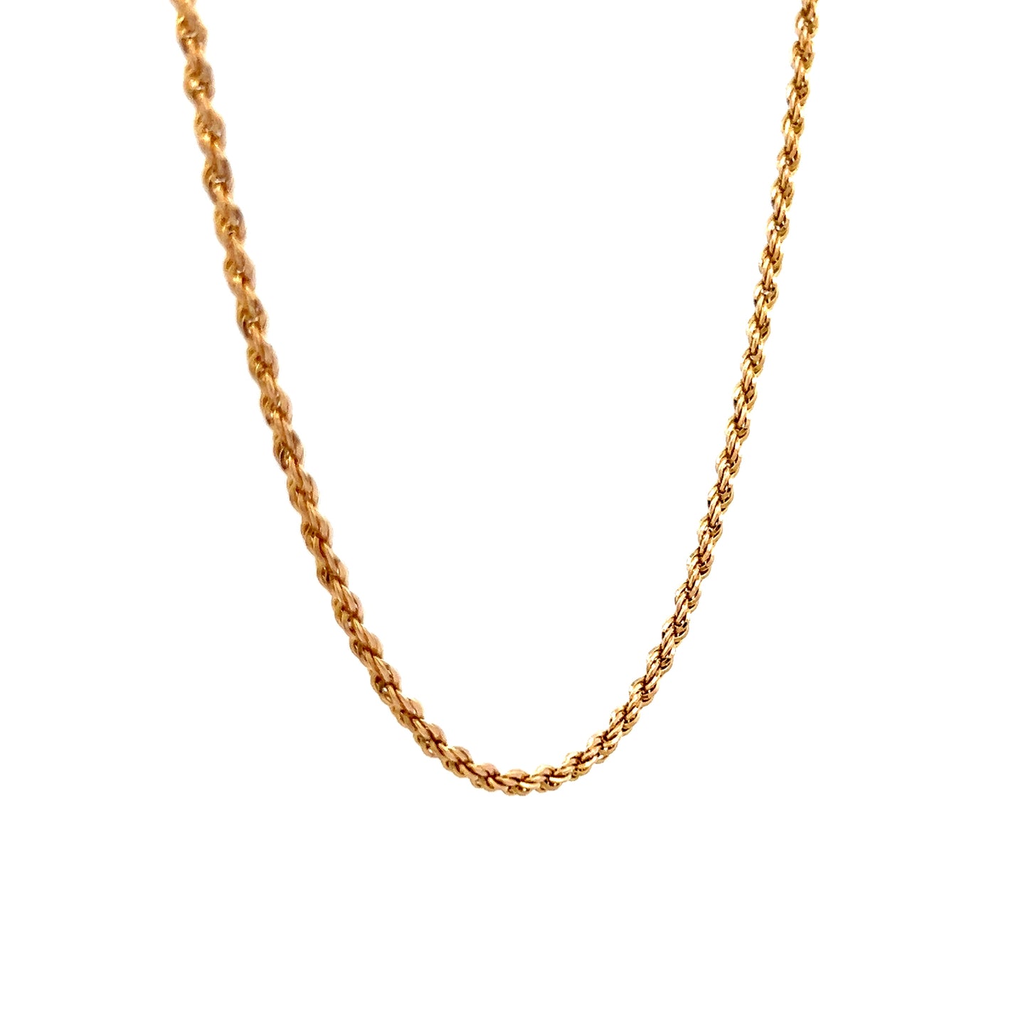 2mm Classic Rope Chain Necklace in 14k Yellow Gold