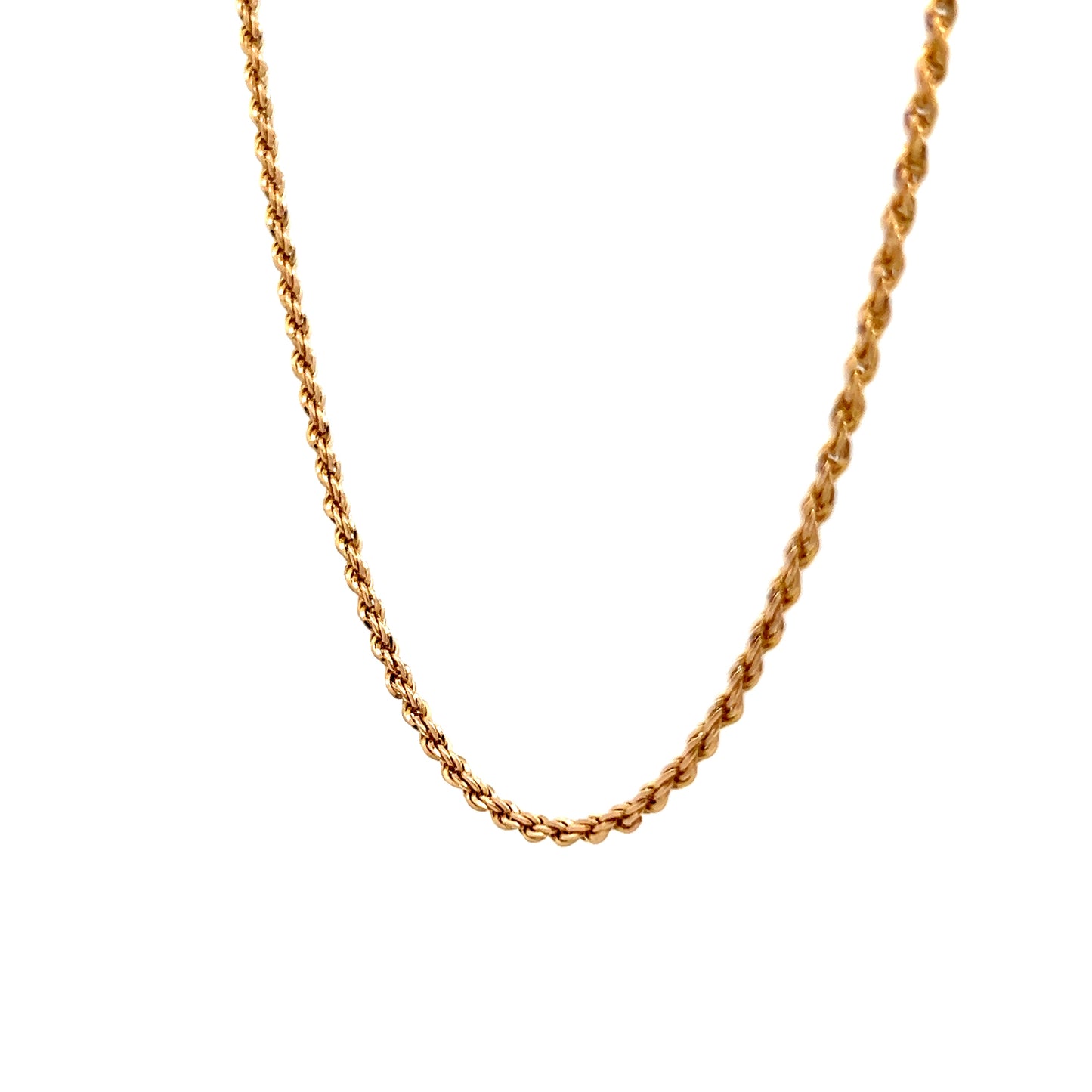 2mm Classic Rope Chain Necklace in 14k Yellow Gold