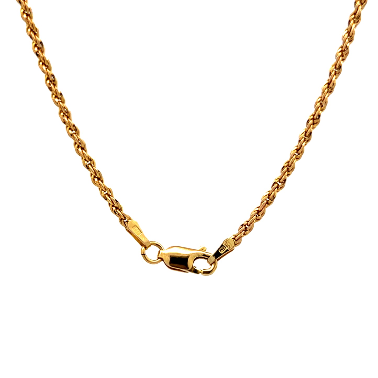 2mm Classic Rope Chain Necklace in 14k Yellow Gold