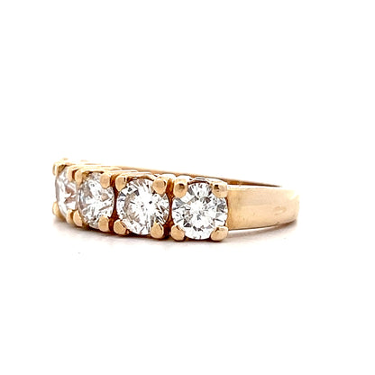 2 Carat Diamond Five Stone Wedding Band in 14k