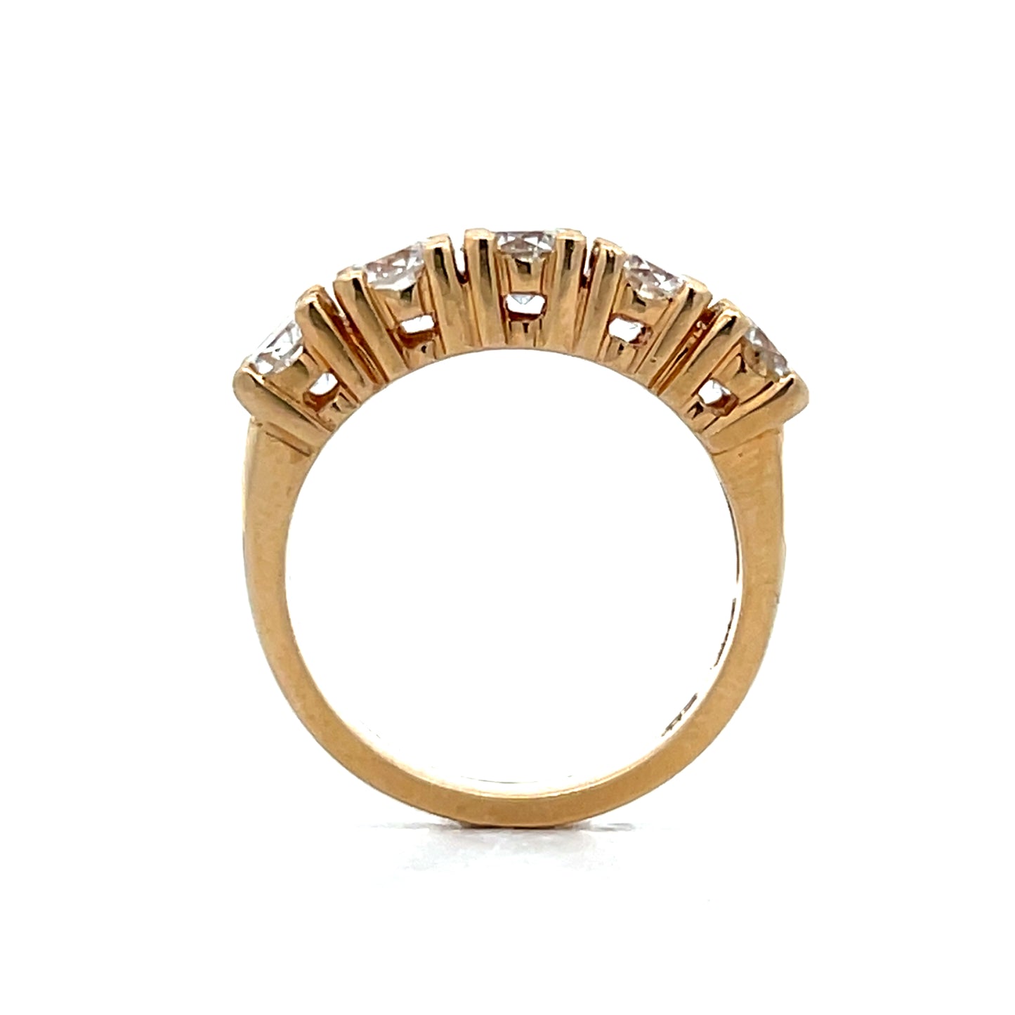 2 Carat Diamond Five Stone Wedding Band in 14k