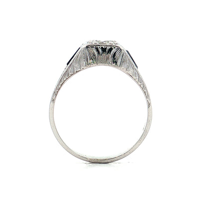 .65 Antique Diamond & Sapphire Engagement Ring in 20k