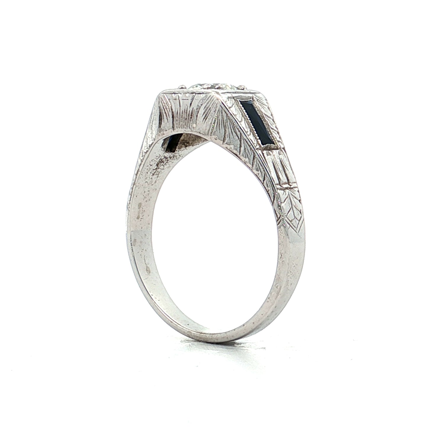 .65 Antique Diamond & Sapphire Engagement Ring in 20k