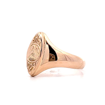 Antique Art Deco Engraved Navette Ring in 10k