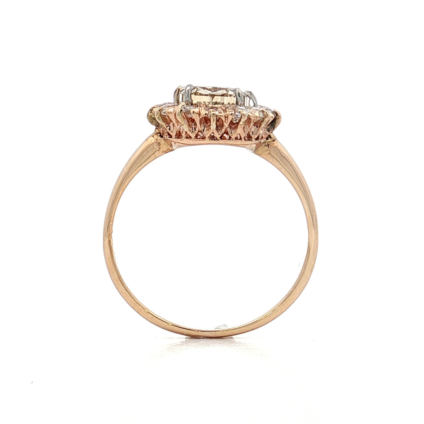 1.54 Victorian Rose Cut Diamond Halo Engagement Ring