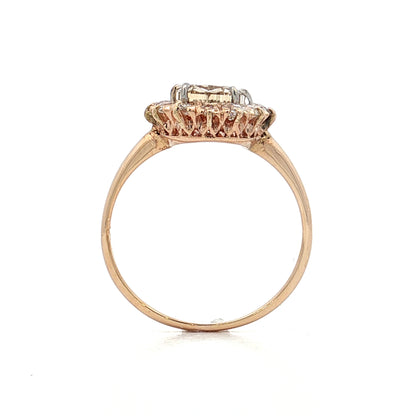 1.54 Victorian Rose Cut Diamond Halo Engagement Ring