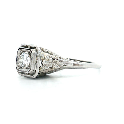 .30 Antique Old European Diamond Engagement Ring 18k