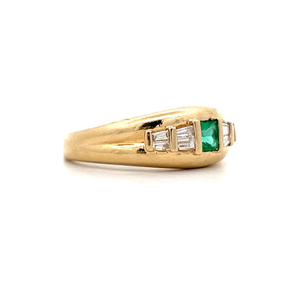 .23 Emerald & Diamond Ring in 14k Yellow Gold
