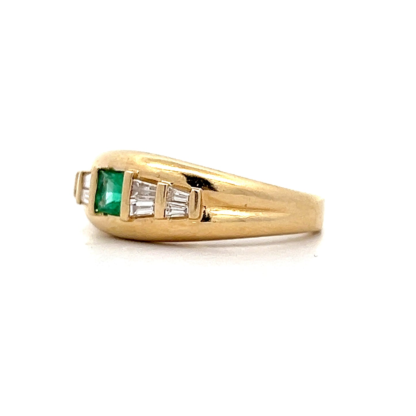 .23 Emerald & Diamond Ring in 14k Yellow Gold