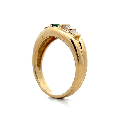 .23 Emerald & Diamond Ring in 14k Yellow Gold