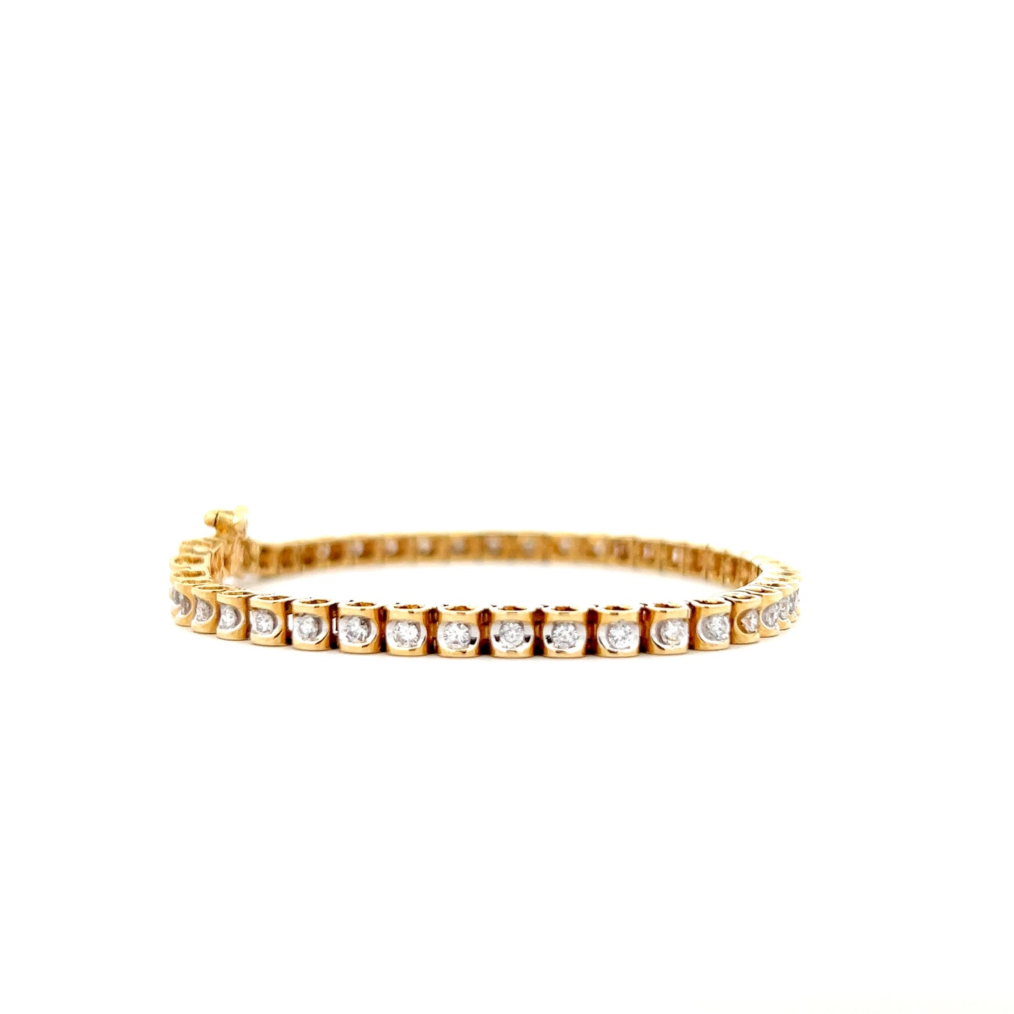 1.35 Bezel Diamond Tennis Bracelet in 14k