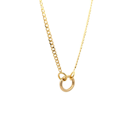 18" Flat Curb Link Pendant Necklace in 14k Yellow Gold