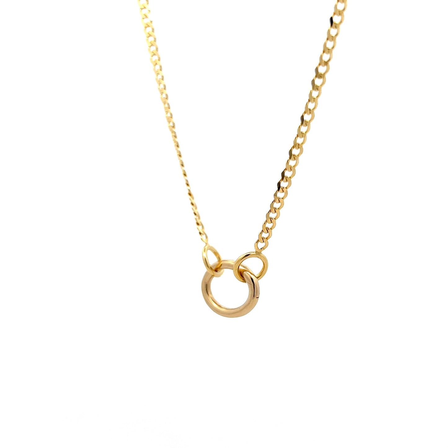 18" Flat Curb Link Pendant Necklace in 14k Yellow Gold