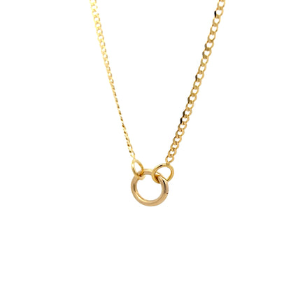 18" Flat Curb Link Pendant Necklace in 14k Yellow Gold
