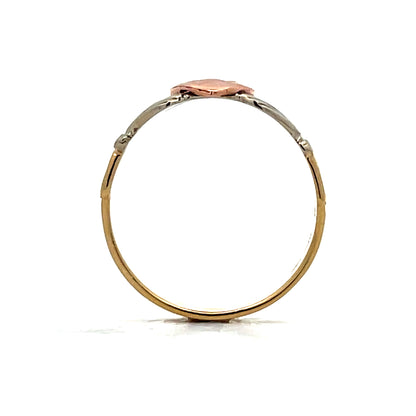 Tri-Tone Irish Claddagh Ring in 14k Gold