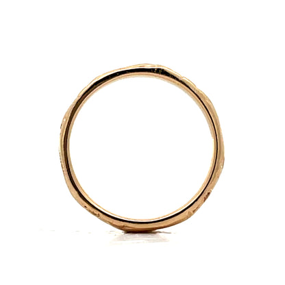 Vintage Retro 3mm Engraved Wedding Band in 14k