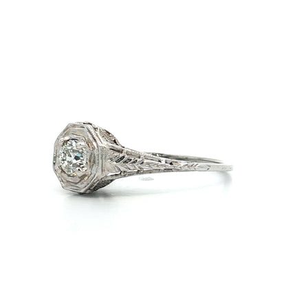 .28 Antique Old European Diamond Engagement Ring 18k