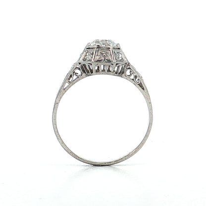 .75 Antique Deco Euro Diamond Engagement Ring 18k