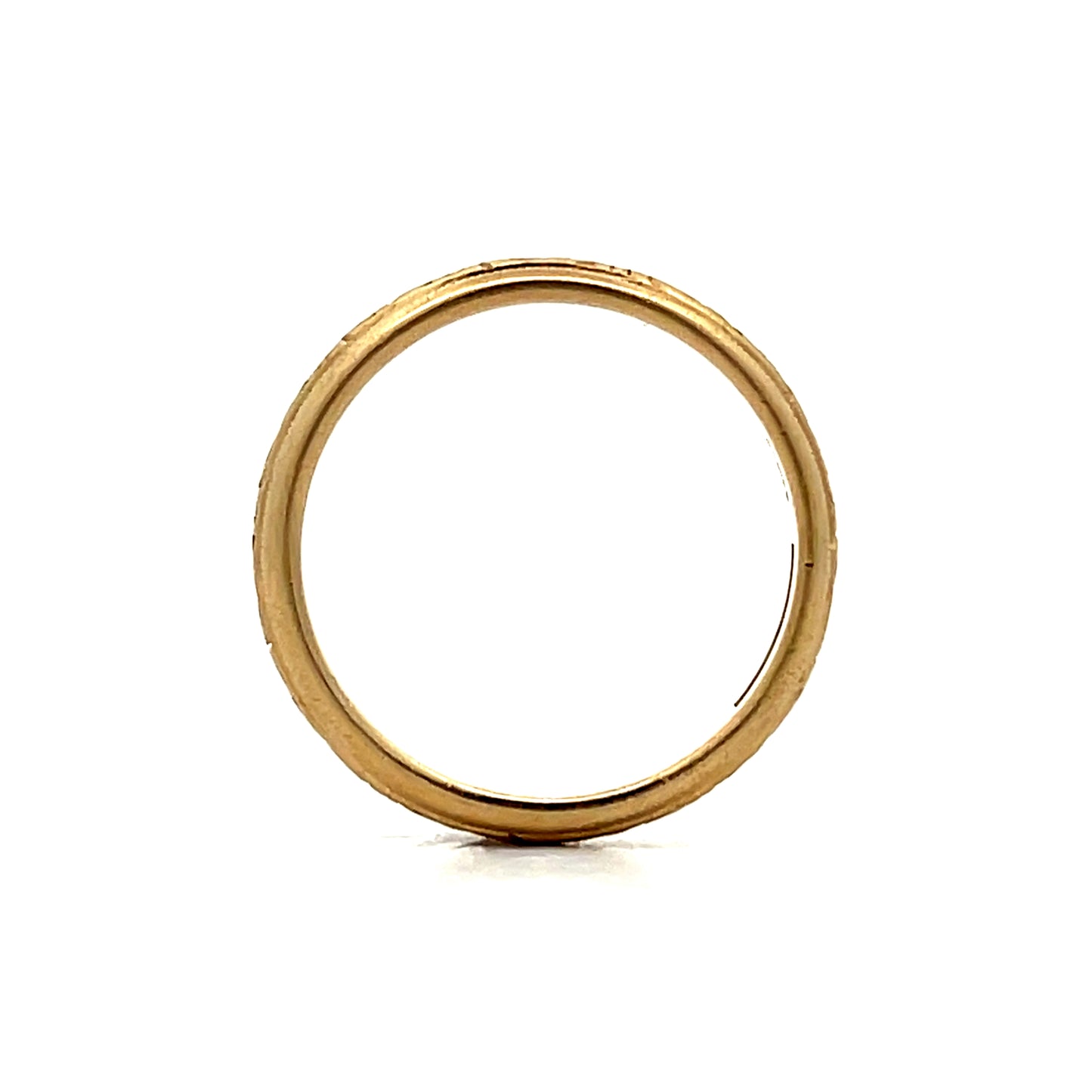 Vintage Retro Engraved Wedding Band in 14k