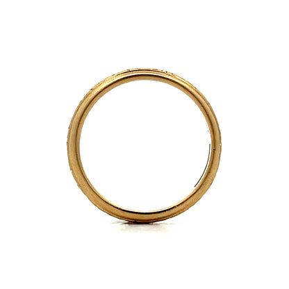 Vintage Retro Engraved Wedding Band in 14k