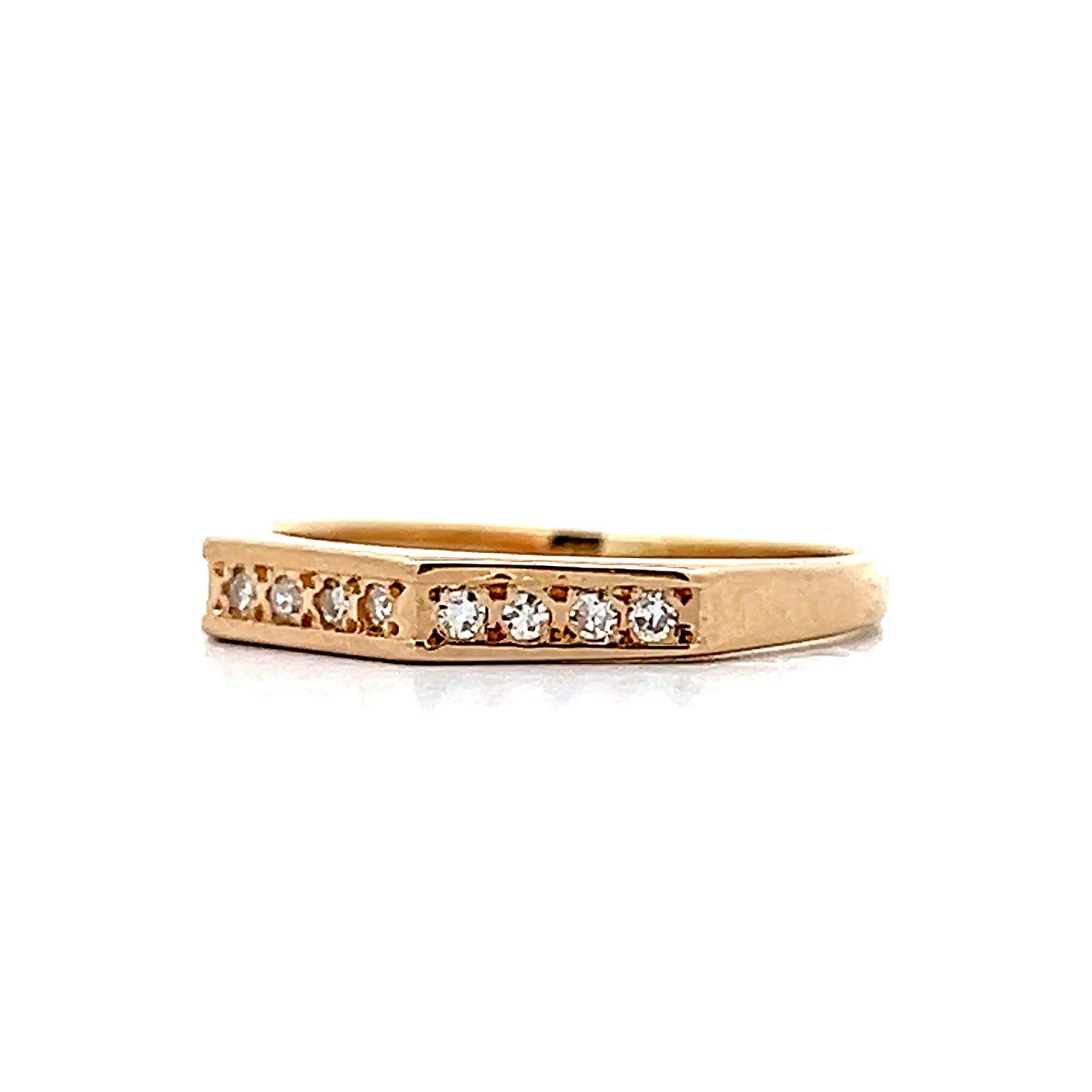 .12 Round Diamond Geometric Wedding Band in 14k