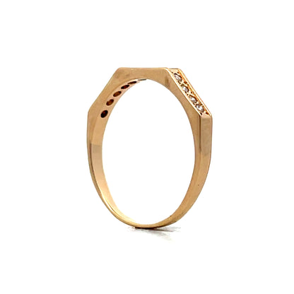 .12 Round Diamond Geometric Wedding Band in 14k