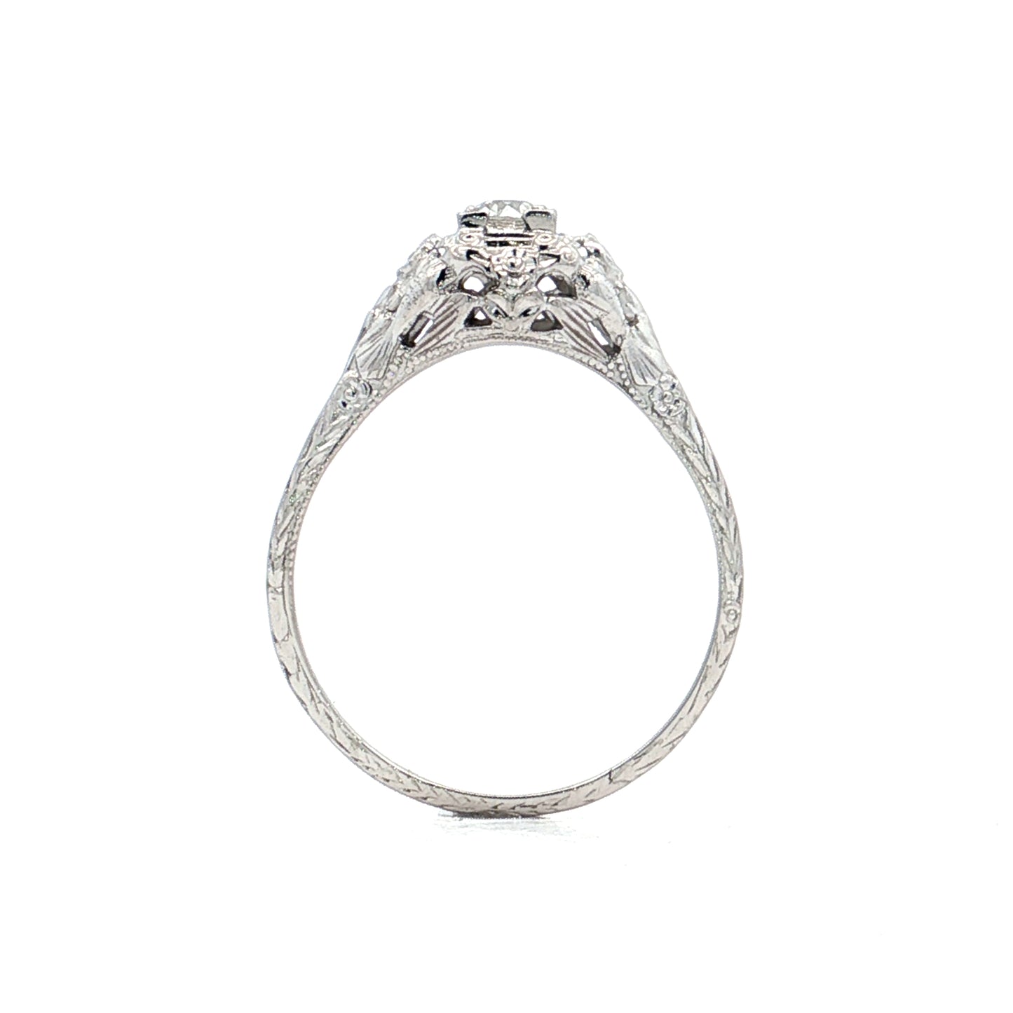 .30 Vintage Deco Diamond Engagement Ring 18k