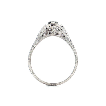 .30 Vintage Deco Diamond Engagement Ring 18k