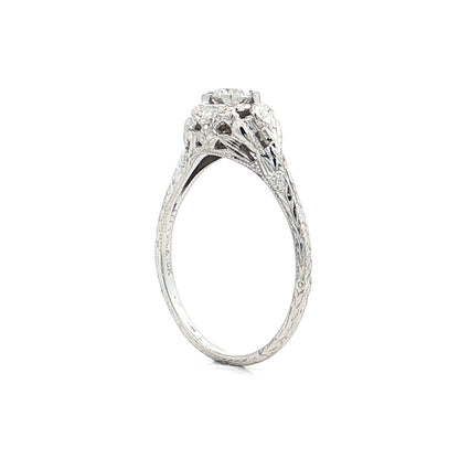 .30 Vintage Deco Diamond Engagement Ring 18k