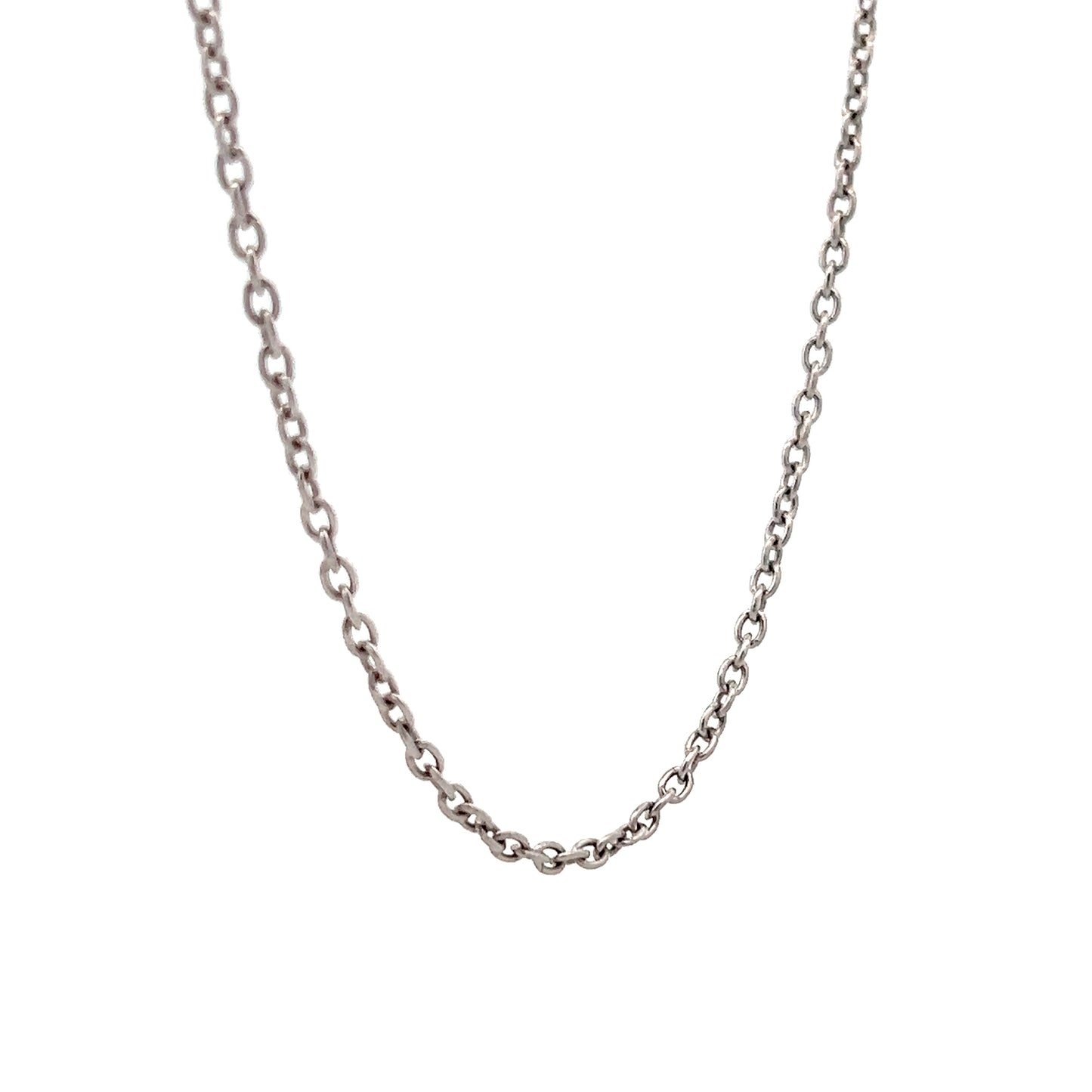 18" Cable Style Link Necklace in 14k White Gold
