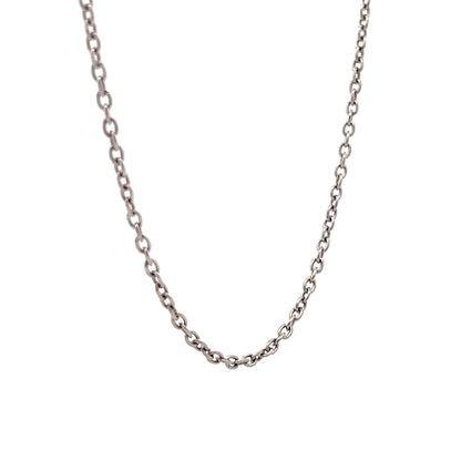 18" Cable Style Link Necklace in 14k White Gold