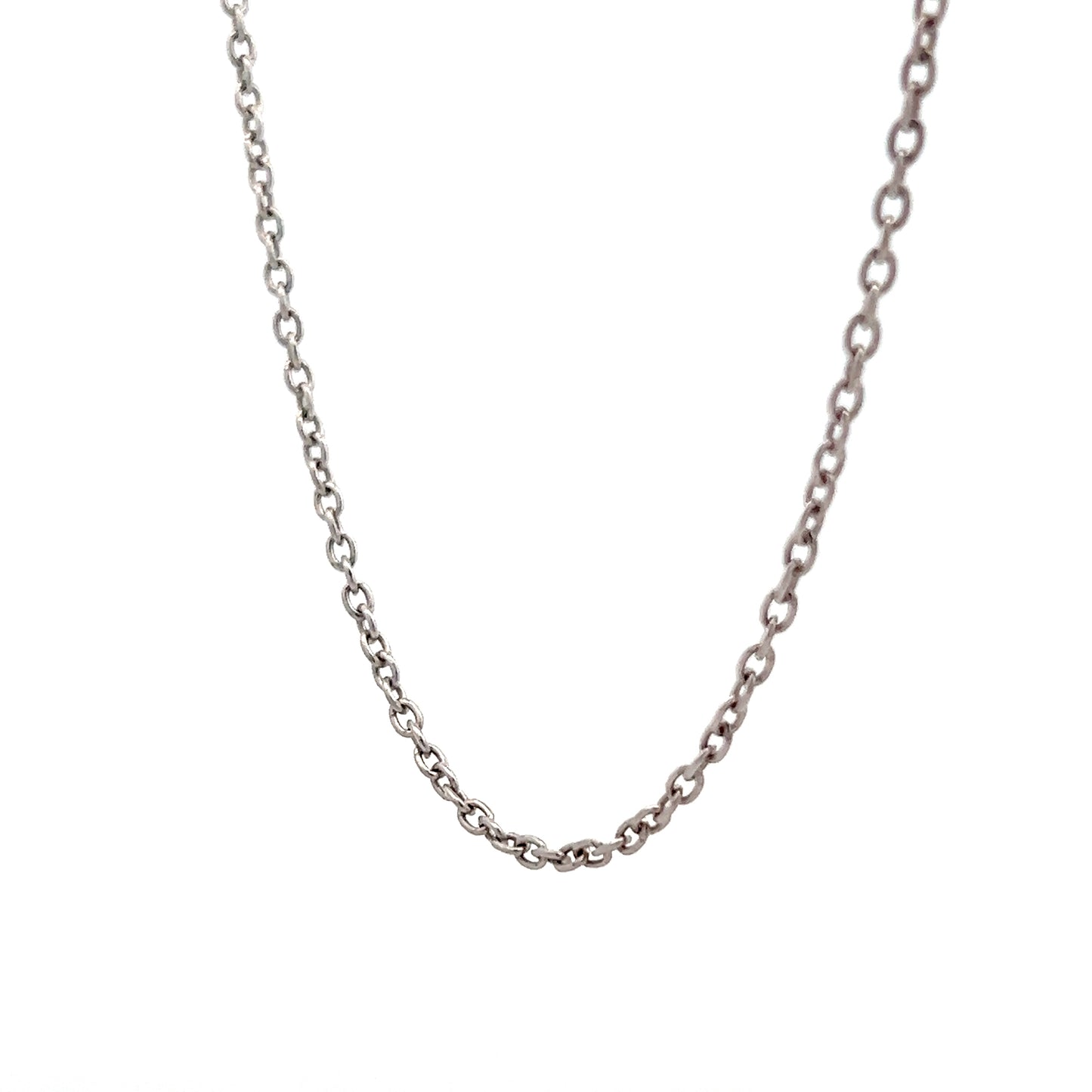 18" Cable Style Link Necklace in 14k White Gold
