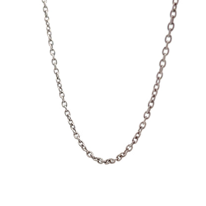 18" Cable Style Link Necklace in 14k White Gold