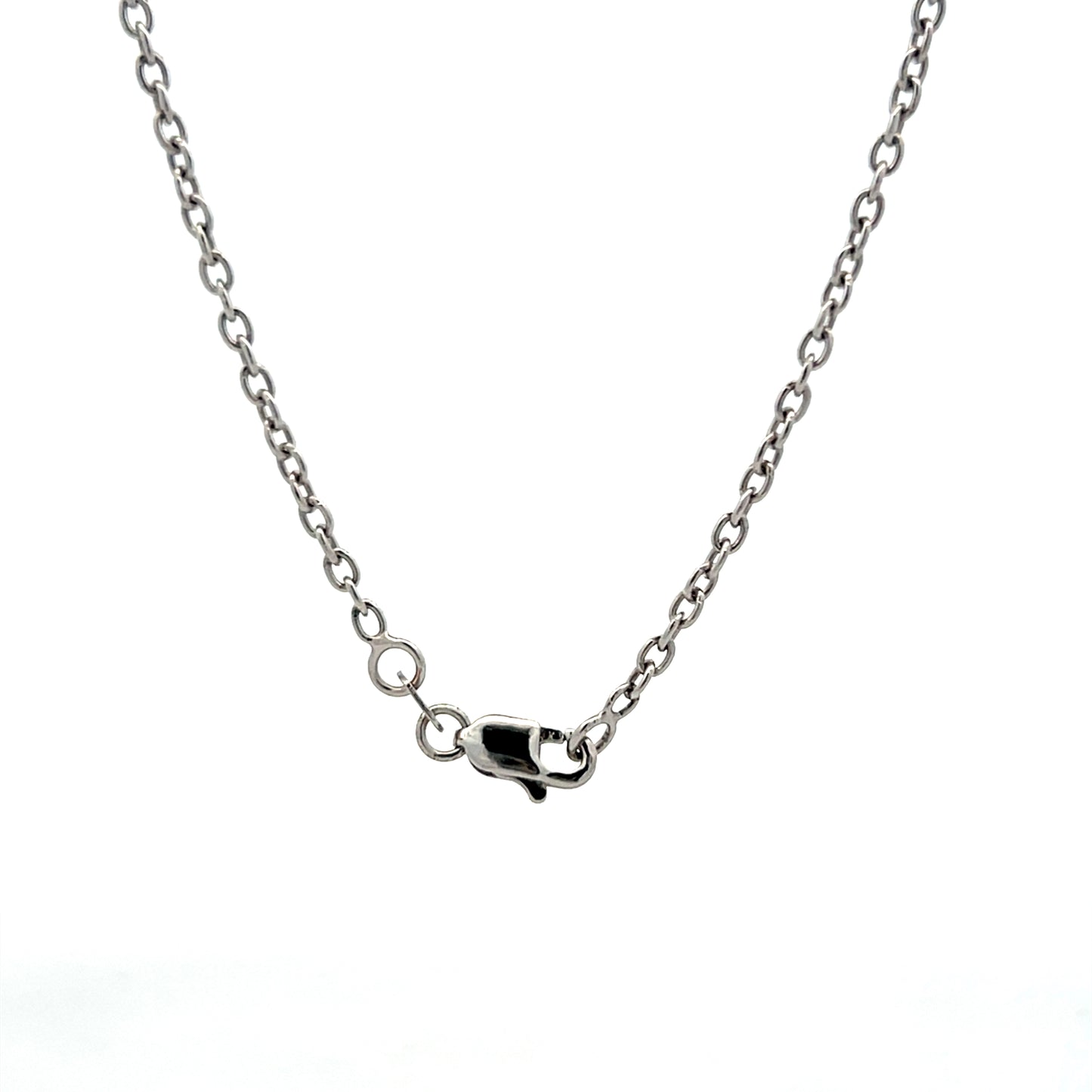 18" Cable Style Link Necklace in 14k White Gold