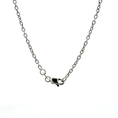 18" Cable Style Link Necklace in 14k White Gold