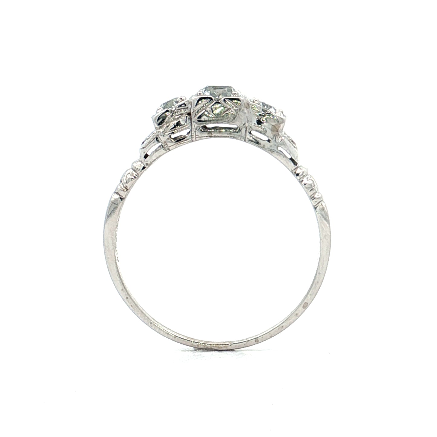 .50 Antique European Cut Diamond Engagement Ring 18k