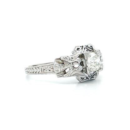 .35 Antique Solitaire Diamond Engagement Ring 18k