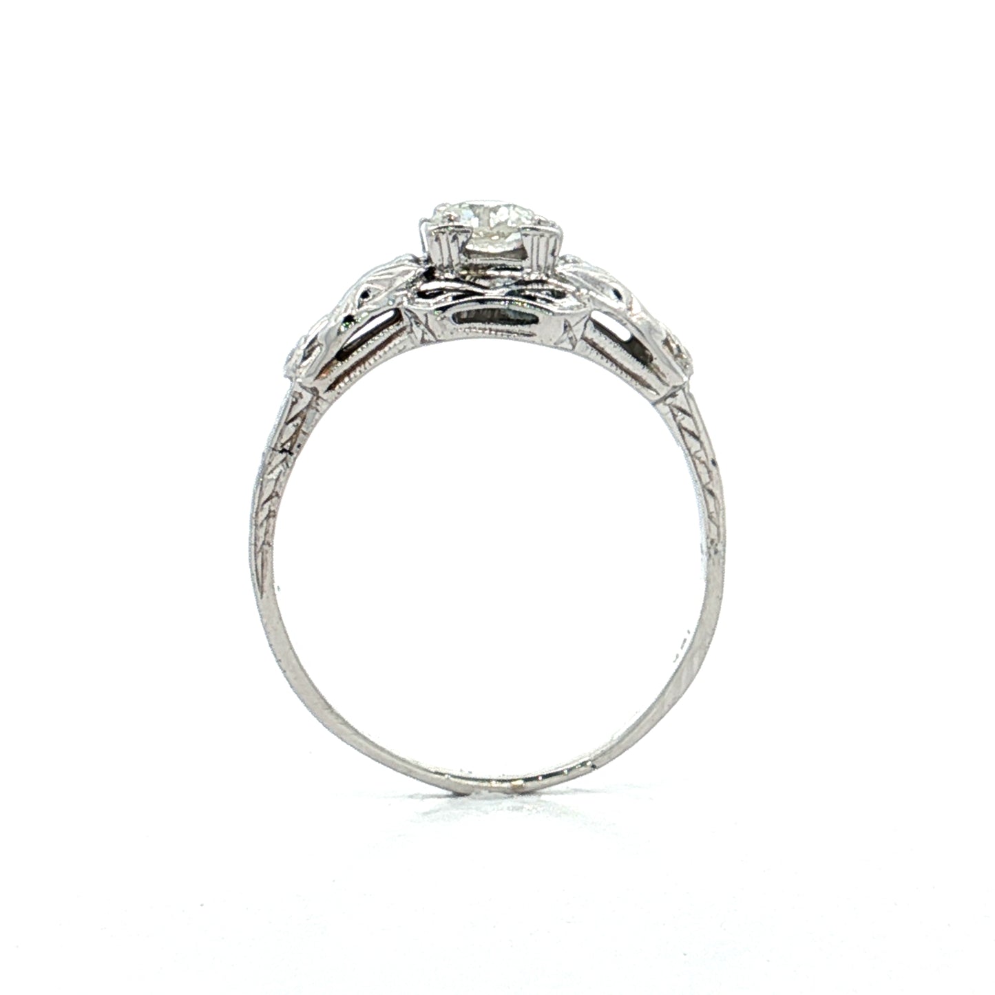 .35 Antique Solitaire Diamond Engagement Ring 18k