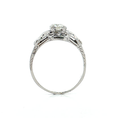 .35 Antique Solitaire Diamond Engagement Ring 18k