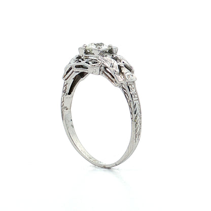 .35 Antique Solitaire Diamond Engagement Ring 18k