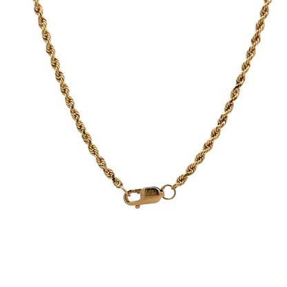 16" Twisted Rope Chain Necklace in 14k Yellow Gold