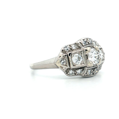 .32 Antique Deco Euro Diamond Engagement Ring Palladium
