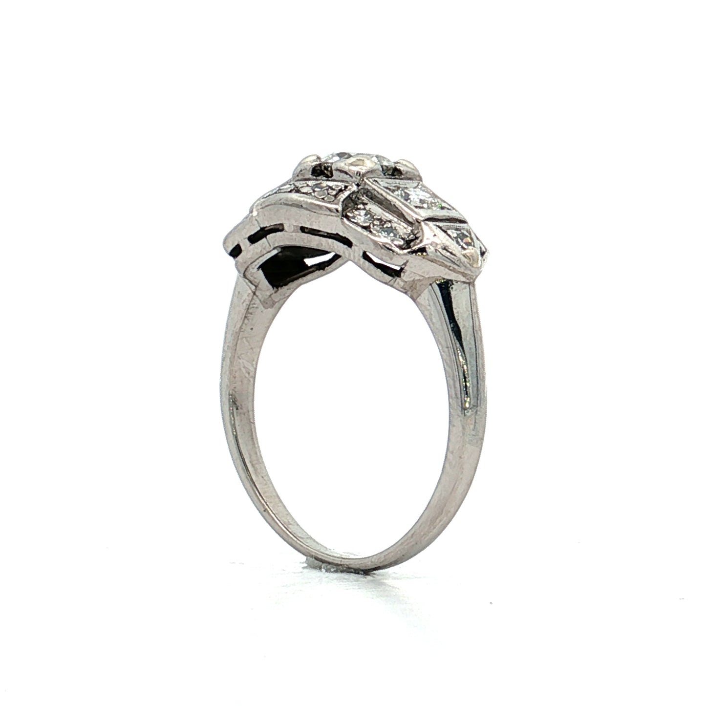 .32 Antique Deco Euro Diamond Engagement Ring Palladium