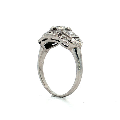 .32 Antique Deco Euro Diamond Engagement Ring Palladium