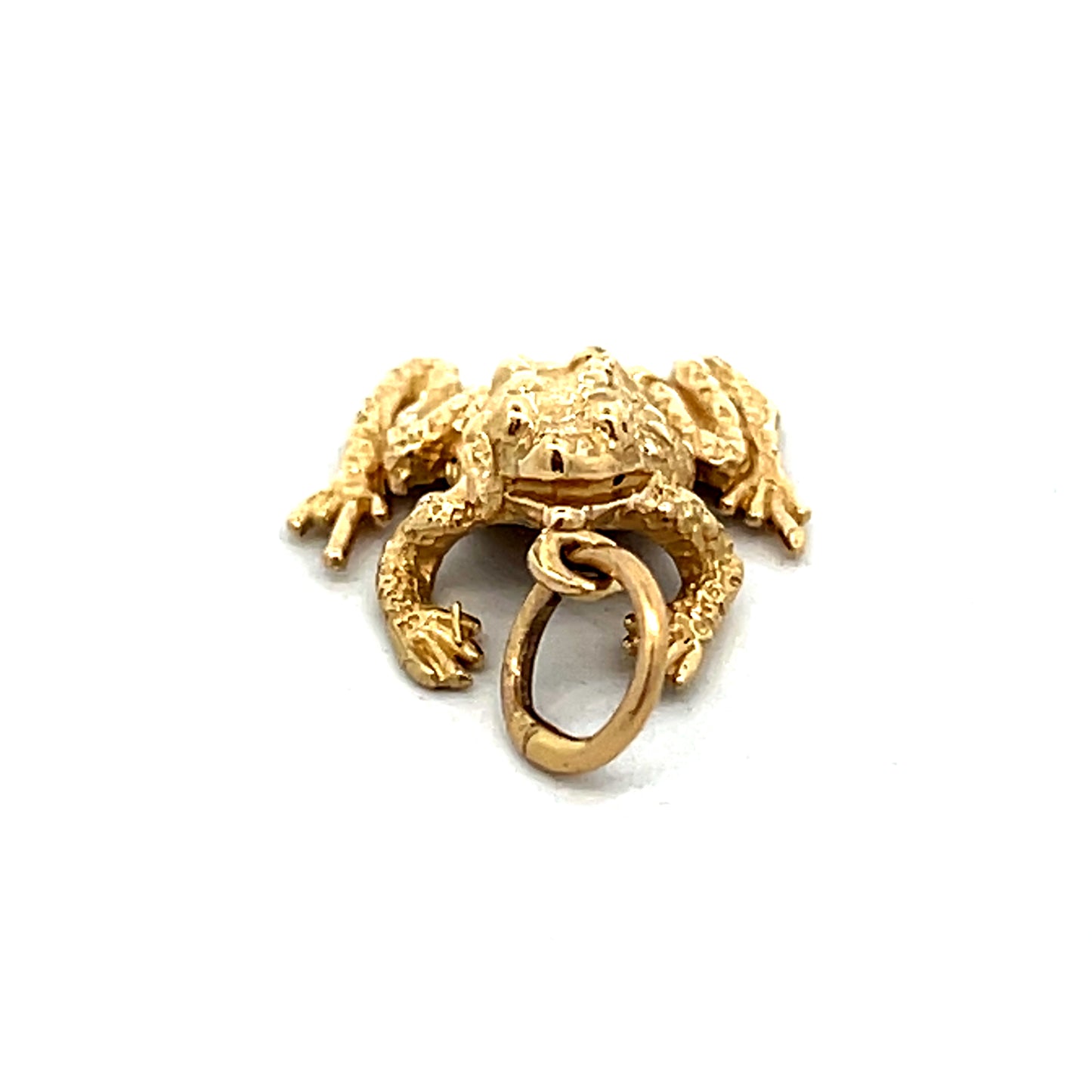 Frog Charm Pendant in 14k Yellow Gold