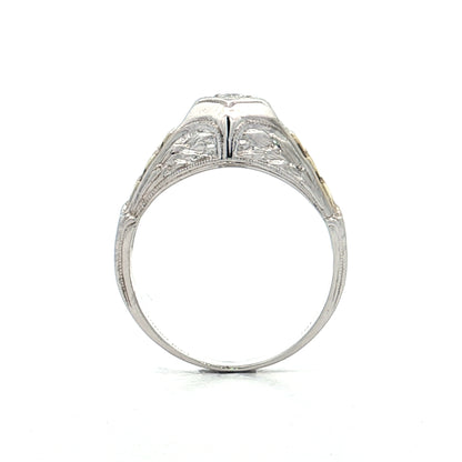 .10 Art Deco Two-Tone Engagement Ring 18k